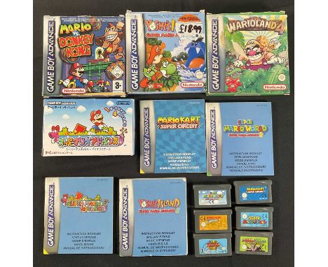 NINTENDO GAME BOY ADVANCE - A group of Super Mario and related video games for the Game Boy Advance comprising MARIO VS DONKE