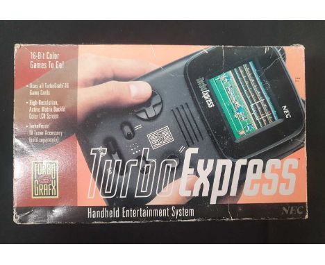 A boxed TURBO GRAFX - 16 Turbo Express Handheld video games console - made by NEC Home Electronics it was released in Japan a