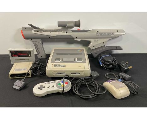 SUPER NINTENDO (SNES) - A SNES bundle comprising of a Super Nintendo games console, original controller and power supply toge