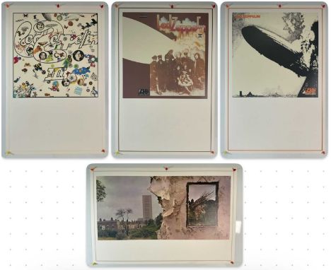 LED ZEPPELIN - A group of four lithographs reproducing the first IV Led Zeppelin album covers on premium 260 gsm paper with e