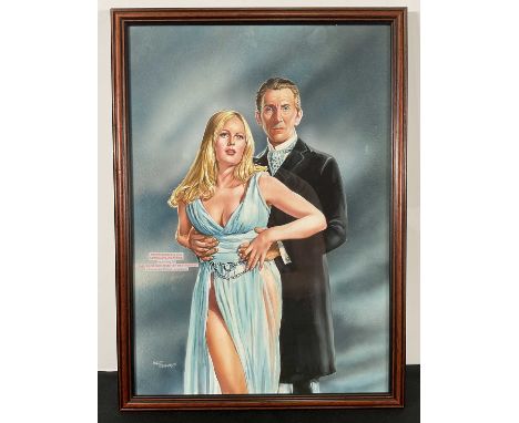 WALT HOWARTH (1928-2008) - "PETER CUSHING and VERONICA CARLSON starring in FRANKENSTEIN MUST BE DESTROYED" gouache, signed, f