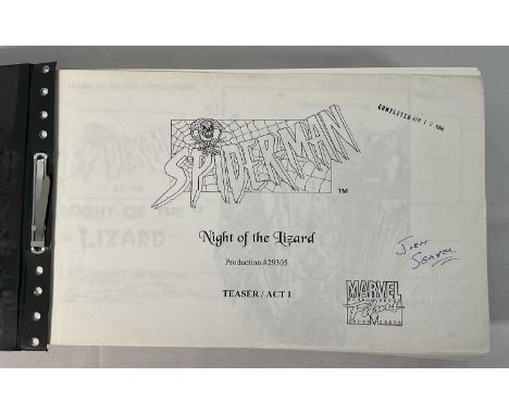 MARVEL - A folio of storyboards from the production of SPIDER-MAN the animated series, signed and stamped by head writer John