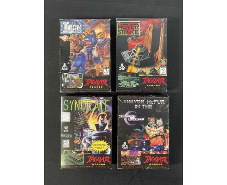ATARI JAGUAR - A group of boxed Atari Jaguar video games comprising of SYNDICATE, IRON SOLDIER and HOVER STRIKE all boxed and