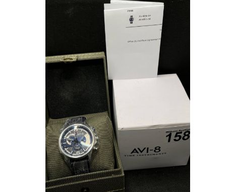 An AVI-8 timepiece - Dual retrograde chronograph marine grey, model no. AV-4056-04, case size 44mm unworn as new with box. In