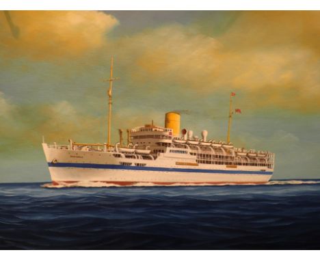 Original oil on board Devonshire passing goodwin sand bar light ship signed J Cromby 