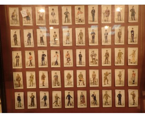 Set of framed players cigarette cards of The Territorial Army