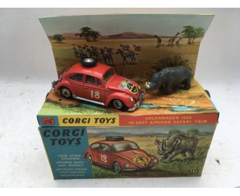 Corgi toys, boxed Diecast, #256 Volkswagen 1200 in East African Safari trim, MIB