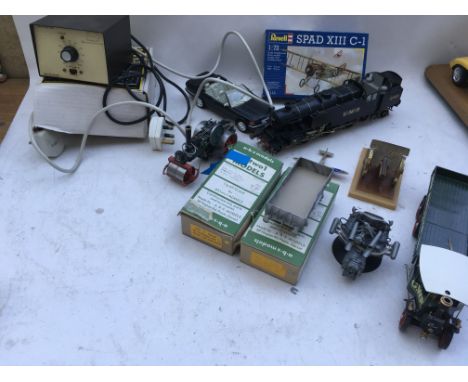 A collection of finished and unfinished Diecast and plastic models , including Railway, Steam wagon and Roller, also a railwa