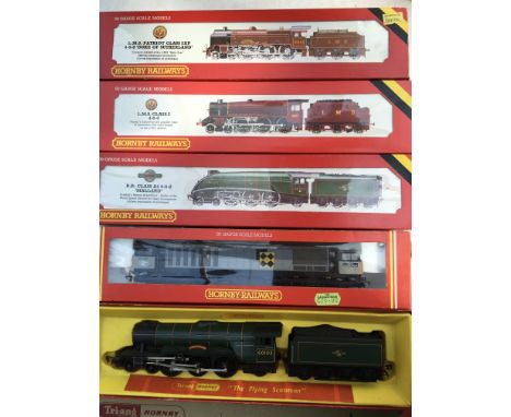 Hornby railways, OO scale, locomotives, boxed, including #R850 BR Fling Scotsman, #R705 BR Co-Co diesel class 58 Railfreight,