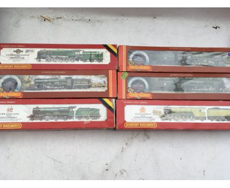 Hornby railways, OO scale, locomotives x6, boxed, including #R035 BR class 7MT locomotive Morning Star, #R262 BR coronation c
