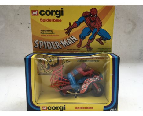 Corgi toys, #266 Spiderman Spiderbike, Original box, MIB