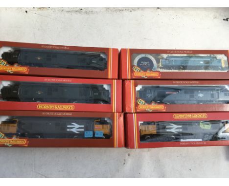 Hornby railways, OO scale, 6x locomotives, boxed including #R369 BR class 37 Co-Co diesel/ electric, #R402 BR class 37 diesel