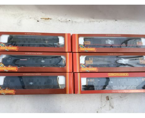 Hornby railways, OO scale, locomotives x6, boxed including #R402 BR class 37 diesel William Cooksworthy, #R 878 BR Bo-Bo dies