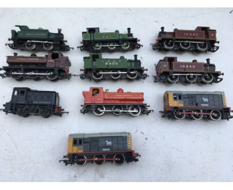 Hornby railways, OO scale, 10x shunter locomotives, Steam and diesel