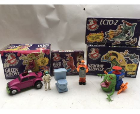 The Real Ghostbusters, boxed and loose , including Green Ghost, Spookachtige scooter set, Ecto-2 and Highway hunter, plus som