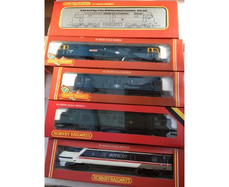 Hornby railways, OO scale, locomotives, boxed, including #R268 BR MK 4 Driving van trailer Inter-city, #R751 BR Co-Co diesel 