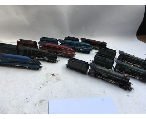 Hornby railways, OO scale, 8x locomotives, unboxed, includes Seagull, Mallard, King George VI, Coronation, King George V, Alb