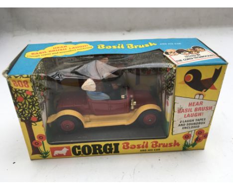 Corgi comic toys, #808 Basil Brush and his car, Original boxed, MIB with sound box