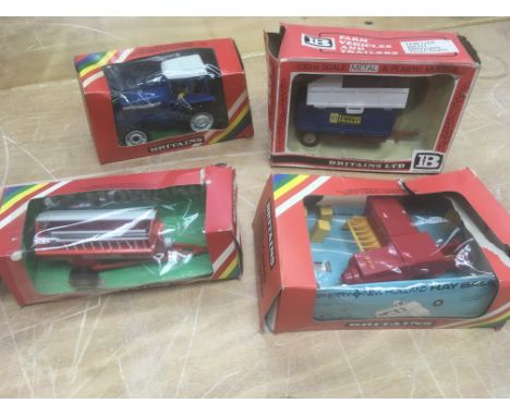 Britains boxed Diecast Farm machinery including Tractor, Combine harvester, Trailer and Manure spreader