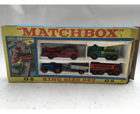 Matchbox, Lesney toys G-8 King size gift set containing K1 Foden tipper, K11 Fordson tractor and trailer, K12 Foden wreck tru