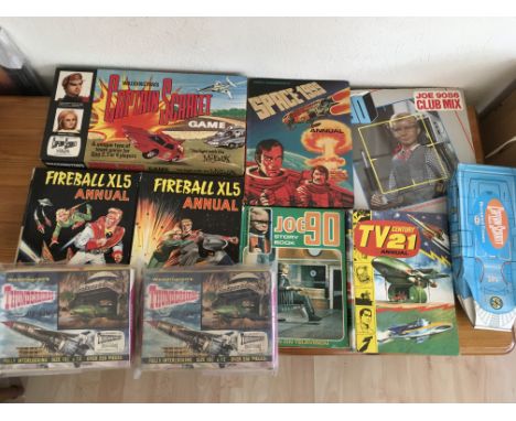 Gerry Anderson, a collection of related items including Captain Scarlet vintage board game, annuals from Fireball XL5, TV21, 