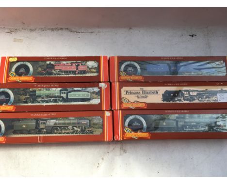 Hornby railways, OO scale, locomotives x6, boxed, including #R372 LNER class A4 locomotive Seagull, #R832 LMS 4-6-2 locomotiv