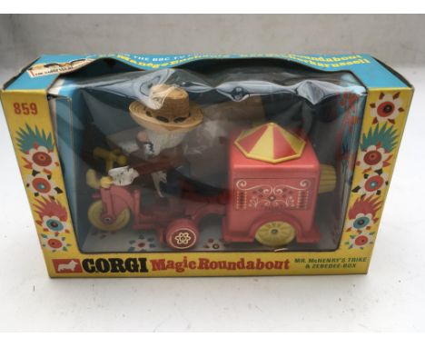 Corgi toys, Magic Roundabout, #859 Mr McHenrys Trike &amp; Zebedee box, Original box, MIB