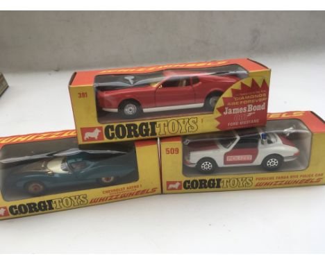 Corgi toys, Original boxed Diecast vehicles including Whizzwheels #391 Ford Mustang , Diamonds are forever, James Bond 007, #