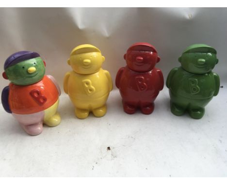 Bassetts ,Jelly babies ceramic sweet/ money box jars x4, approx 30cm tall