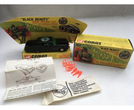 Corgi toys, The Green Hornet, #268 Black beauty crime fighting car,Original boxed with instructions leaflet ,spare missiles a
