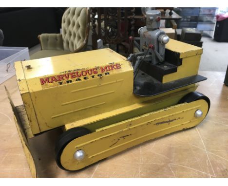 Saunders toys, Marvelous Mike tractor , tinplate, unboxed, battery operated