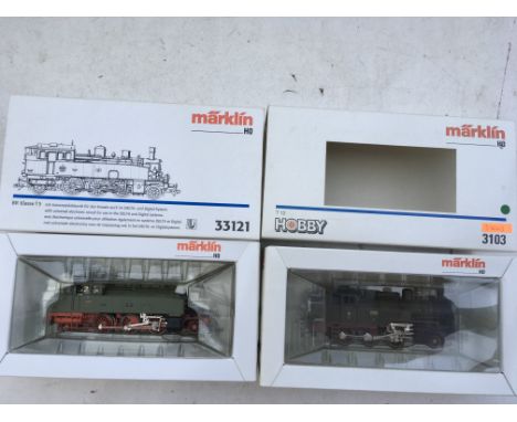 Marklin Ho scale, #33121 BR class T5 and #3103 T12 class locomotives, MIB