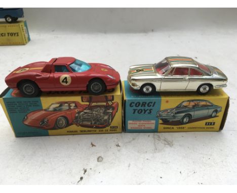 Corgi toys, Original boxed Diecast vehicles including, #314 Ferrari Berlinetta 250 Le Mans and #315 Simca 1800 competition mo