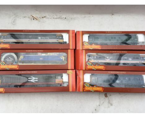 Hornby railways, OO scale, locomotives x6, boxed ,including #R388 BR Bo-Bo electric Frank Hornby, #R878 BR Bo-Bo diesel class
