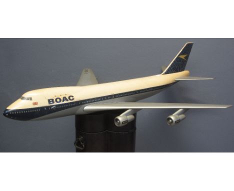 WESTWAY MODELS BRITISH PLASTIC MODEL OF A BOAC BOEING 707 AIRLINER. Probably a period promotional model. 95cm long approx. (B