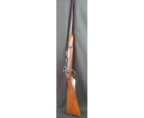 BELGIAN .577 SNIDER CAVALRY CARBINE having 48cm barrel and being half stocked with one band, ladder sight with brass trigger 