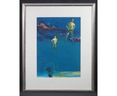 TOM J NASH (Welsh born 1931), seascape with figures, signed in pencils, gouache, 47 x 34cm approx. (B.P. 24% incl. VAT) CONDI
