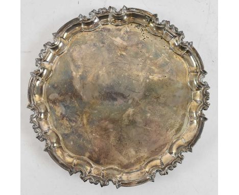WILLIAM HUTTON &amp; SONS LTD; a George VI hallmarked silver salver, Sheffield 1937, 19.6ozt/610g.