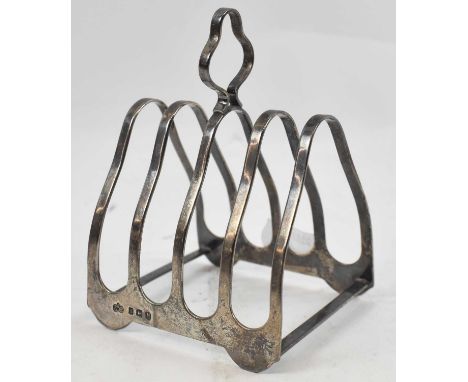 ELKINGTON &amp; CO LTD; a George V hallmarked silver toast rack, Birmingham 1936, 2.29ozt/71.3g.