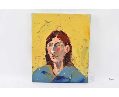 X PAUL RICHARDS (born 1949); oil on canvas, portrait of a female, 46 x 38cm, unframed.