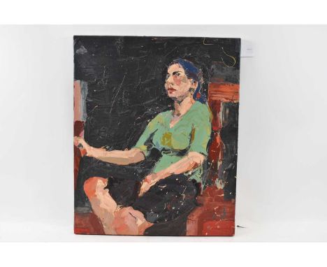 X PAUL RICHARDS (born 1949); oil on canvas, portrait of a seated female, signed and dated 2007, 73 x 60cm.