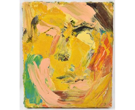 X PAUL RICHARDS (born 1949); oil on canvas, abstract portrait, 26 x 31cm, unframed.