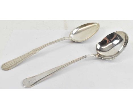 Two Danish silver serving spoons, marked for V Christesen, 6.44ozt/200g.