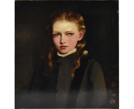 UNATTRIBUTED 19TH CENTURY ENGLISH SCHOOL; oil on relined canvas, portrait of a young girl, unsigned, 51 x 45cm, unframed.