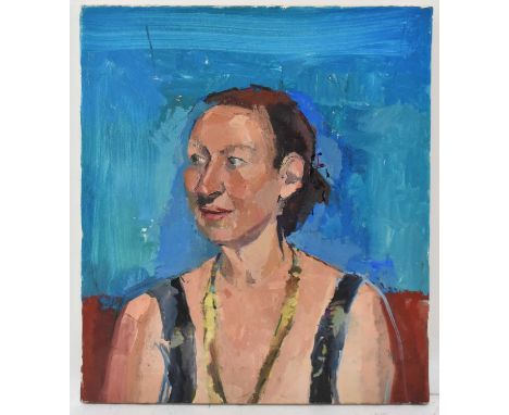 X PAUL RICHARDS (born 1949); oil on canvas, portrait of a female, unsigned, 61 x 50cm, unframed.