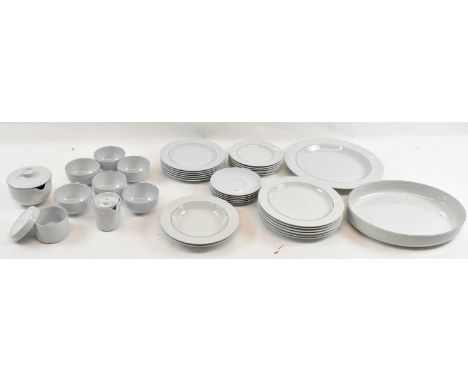 ROYAL COPENHAGEN; a six setting dinner service comprising three graduated sets of six plates, six tea cups and saucers, two s