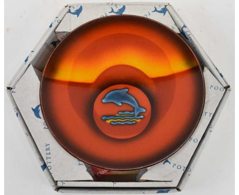 POOLE STUDIO; a final edition dolphin dish, diameter 25cm, boxed.