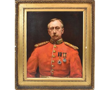 EDYTH STARKIE (1867-1941); oil on canvas, portrait of Major-General Harding Steward, signed and dated 1890, and with paper la