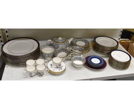 A Wedgwood part service, Royal Worcester part coffee service, Royal Worcester 'Howard' plate, etc (qty).
