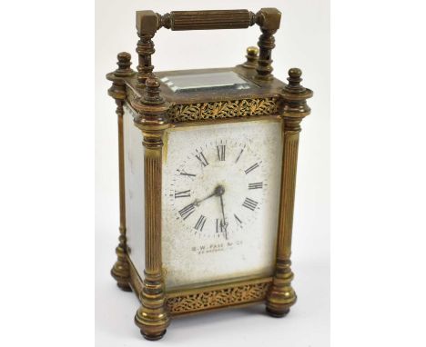 A brass BW Fase of Oxford carriage clock with key.